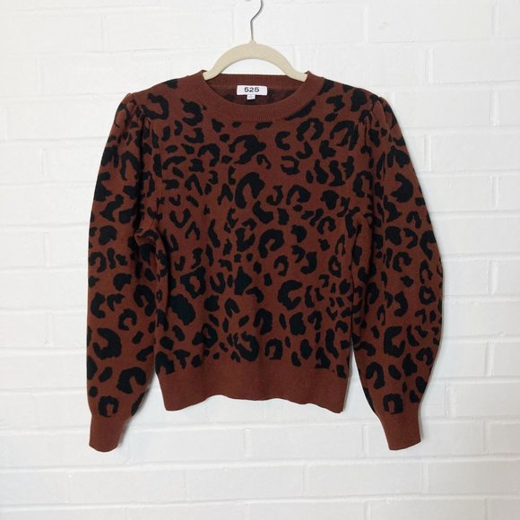 525 Womens Leopard Mock Neck Pullover 